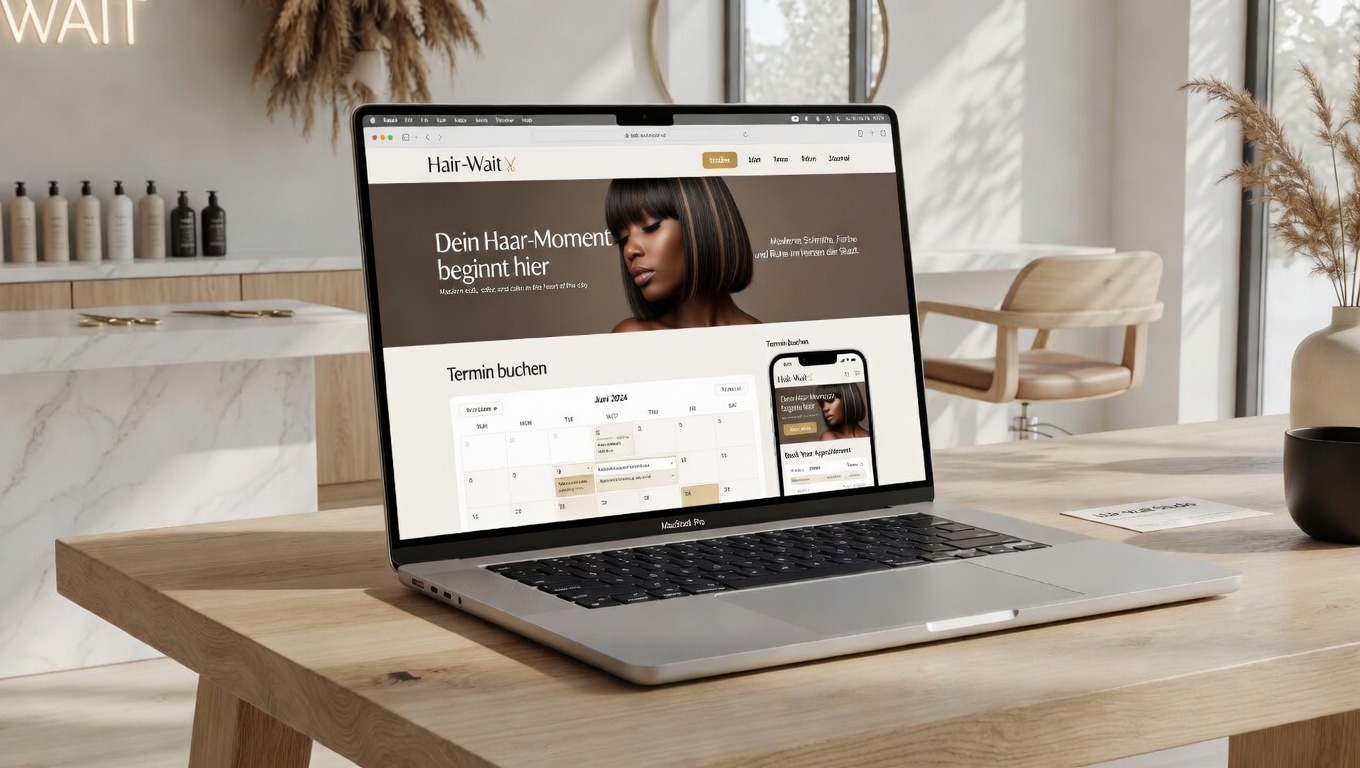 Online-Reservierung auf Laptop und Handy